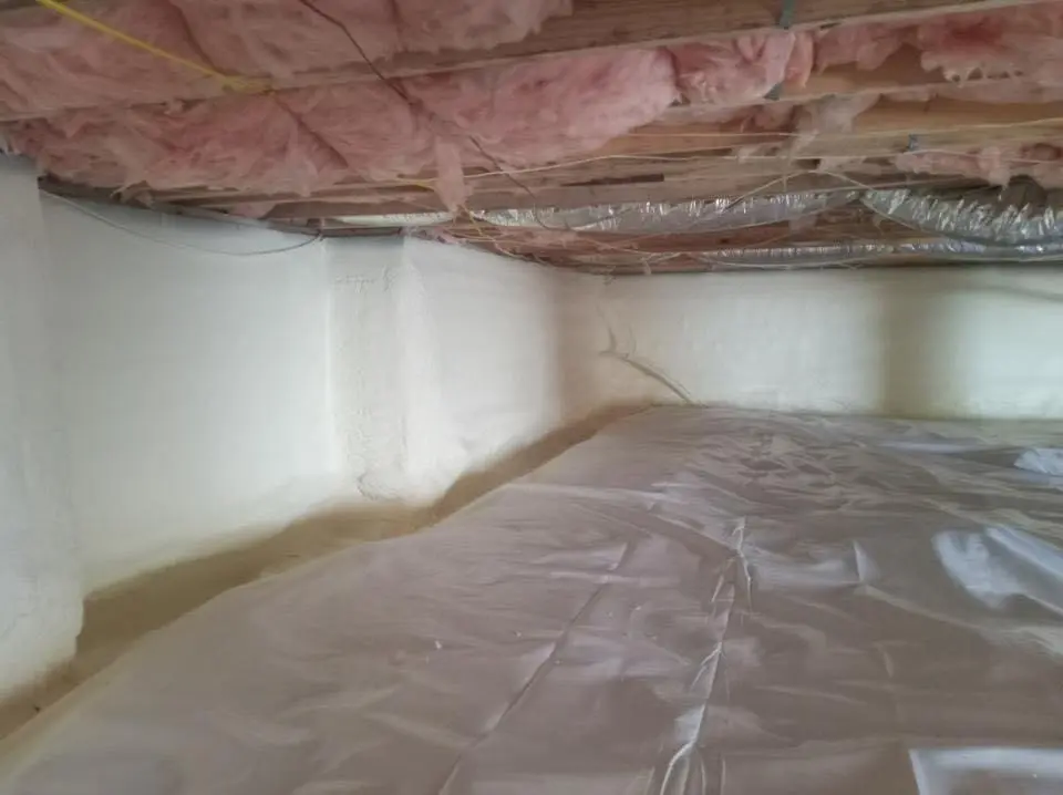Crawl space encapsulation with closed-cell spray foam for Attic Insulation in San Marcos